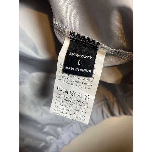 Manfinity NASA Size Large Reflective Windbreaker Jacket Iridescent Silver Light - Picture 3 of 8
